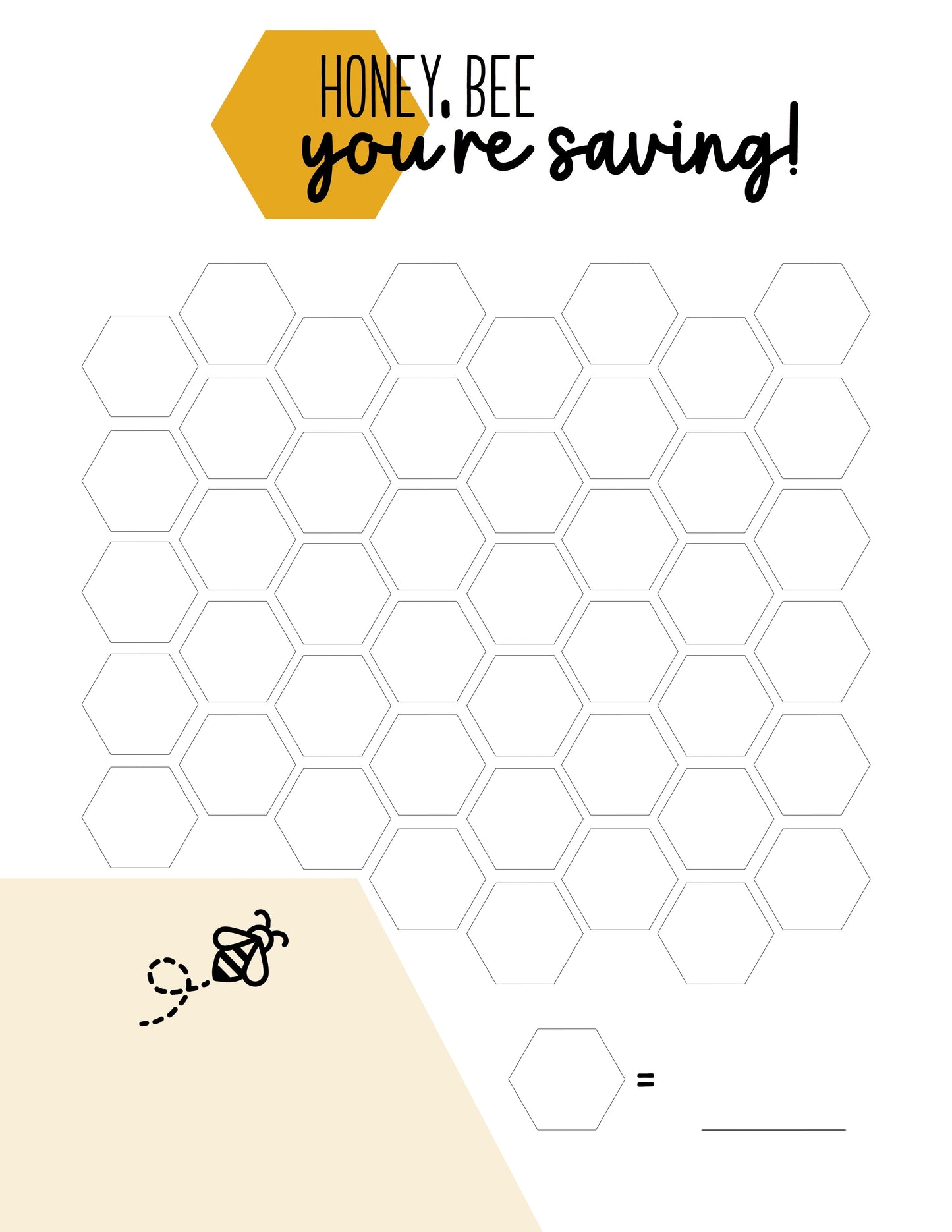 Honey Bee Savings Tracker {1 page}
