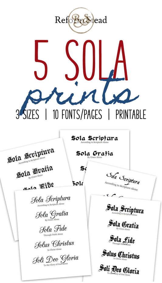 Five Solas Wall Art {10+ pages}